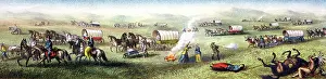 West Prints: Indian attack on a wagon train