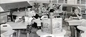 Mohawk Prints: Indian Boy Reading In White Classroom
