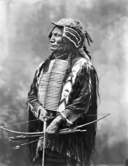 Native Am Prints: Indian Chief Broken Arm With Bow & Arrow