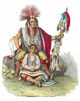 Images Dated 13th June 2015: Indian chief Keokuk engraving 1853