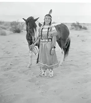 Indian Girl Posing with Horse