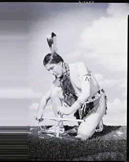 Indian Making Fire By Wood, Friction