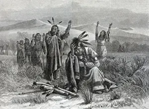Defeat Prints: Indian Messenger W/News Of Defeat;Engrav