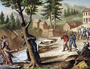 Miners Prints: Indian in the mining camp