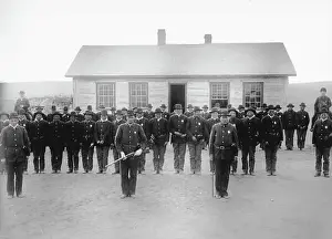 North Dakota Prints: Indian Police Standing At Attention
