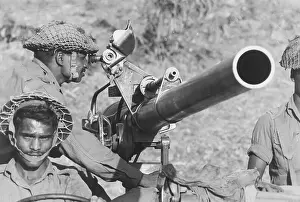 East Pakistan Prints: Indian Soldiers Man Artillery Piece 1971