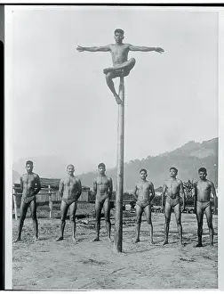 Indian Soldiers During Pole Exercise at Base Camp