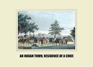 Native American Prints: An Indian town, residence of a chief