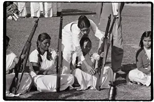 Athletic Trainer Prints: Indian Women Drill With Weapons