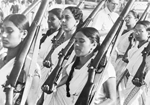 Drill Prints: Indian Women Drill With Weapons