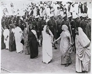Nonconformity Prints: Indian Women Forming Human Chain During Demonstration