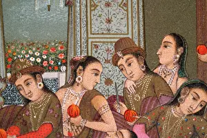 Indian women of a Seraglio, Mughal Empire, 19th Century