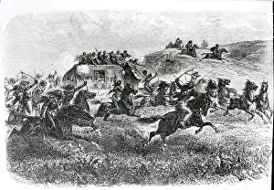 Indians Attacking Us Mail Coach