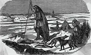 Tepee Prints: Indians Ice Fishing Engraving