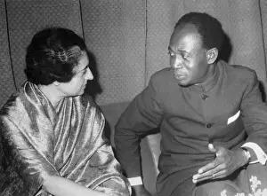 Hanoi Prints: Indira Gandhi Having Conversation with Kwamme Nkrumah