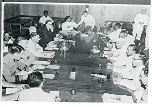 New Delhi Prints: Indochina Truce Attendees Sitting at Conference Table