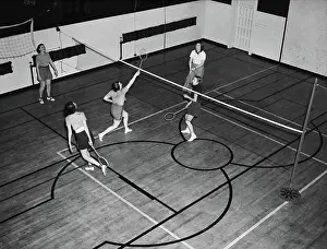 Gymnasium Prints: Indoor Badminton Game