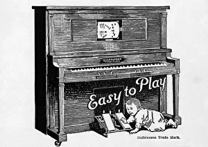 Easy Prints: Infant Pushing Pedals of Player Piano