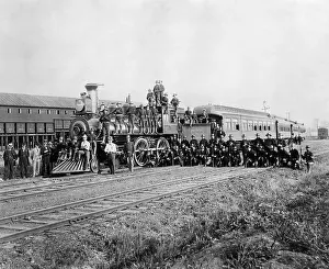 Infantry Prints: Infantry Company Poses Beside Train