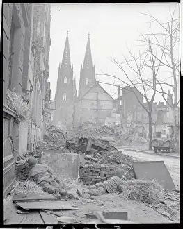 US Infantry Take Out Snipers in Central Cologne 1945
