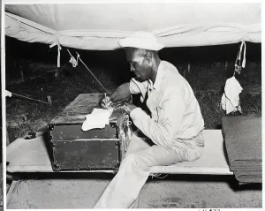 Louisiana Prints: Infantryman Writing Letter