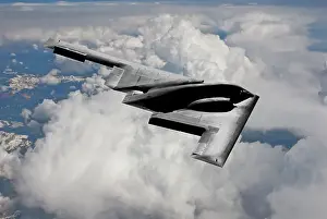 Airplane Prints: Inflight view of a USAF Northrop Grumman B-2A stealth bomber