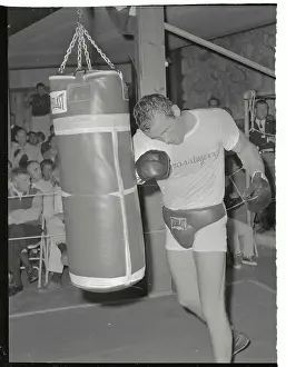 Ingemar Johansson Hitting Punching Bag