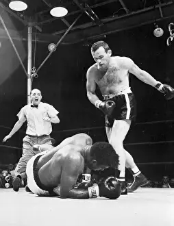 Ingemar Johansson Knocking Down Floyd Patterson During Fight