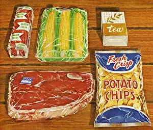 Ilustratio Prints: Ingredients for a Steak Dinner