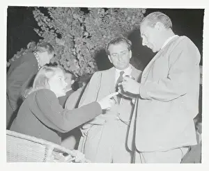 Ingrid Bergman with Art Cohn and Roberto Rossellini