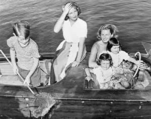 Santa Marinella Prints: Ingrid Bergman Boating with Children