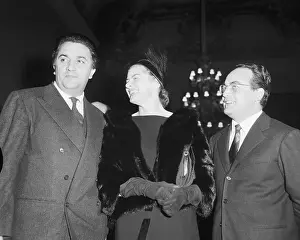 Ingrid Bergman with Federico Fellini and Dino De Laurentiis