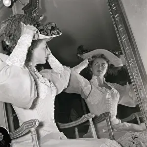Trying On Prints: Ingrid Bergman Trying on Film Costume