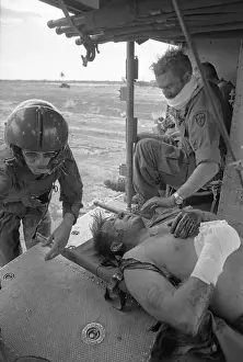 Lai Khe Prints: Injured Americans Being put on Helicopter