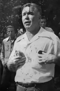 Little Rock Prints: Injured Protester in Street