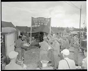 Panmunjom Prints: Injured Soldier Being Taken into Outdoor Medical Unit