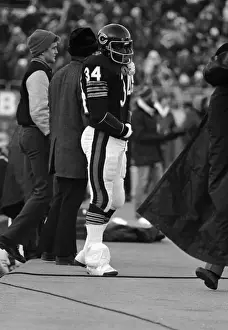 Injured Walter Payton Standing on Sidelines
