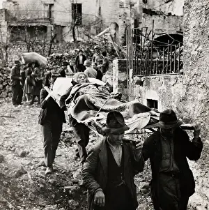 Injured Woman On Stretcher