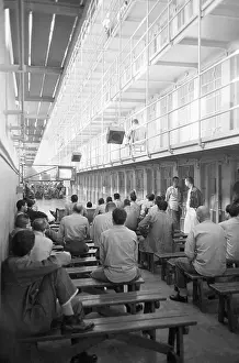 Inmates In Prison Watching Television
