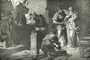 Catholic Prints: Inquisition Prepares To Torture Witch