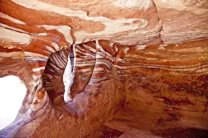 Cave Prints: Inside colorful cave at Petra