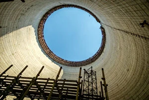 Images Dated 14th July 2016: Inside unfinished cooling tower in the Chernobyl Exclusion Zone, Pripyat, Ukraine