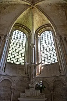 1979 Prints: Inside of VA zelay Abbey at old town of VA zelay at Yonne department in France