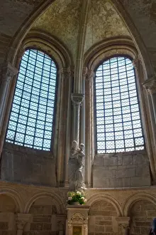 1979 Prints: Inside of VA zelay Abbey at old town of VA zelay at Yonne department in France