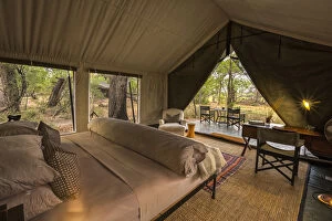 Botswana Gallery: Inside view of luxury tent, Machaba Camp, Okavango Delta, BBotswana