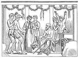 Stage Theater Prints: Instruction of the actors in an ancient theater
