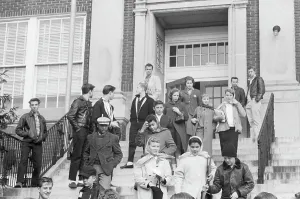 Norfolk Prints: Integrated Student Group on School Steps