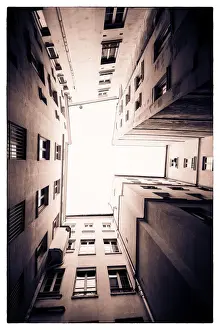 Interior of a building located rue du Faubourg Saint Antoine, in Paris, France