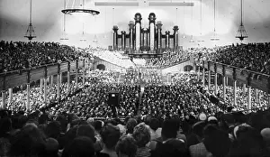 Interior Of Crowded Mormon Tabernacle