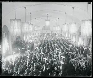 Lodgings Prints: Interior of Crowded Room During Calvin Coolidge Speech